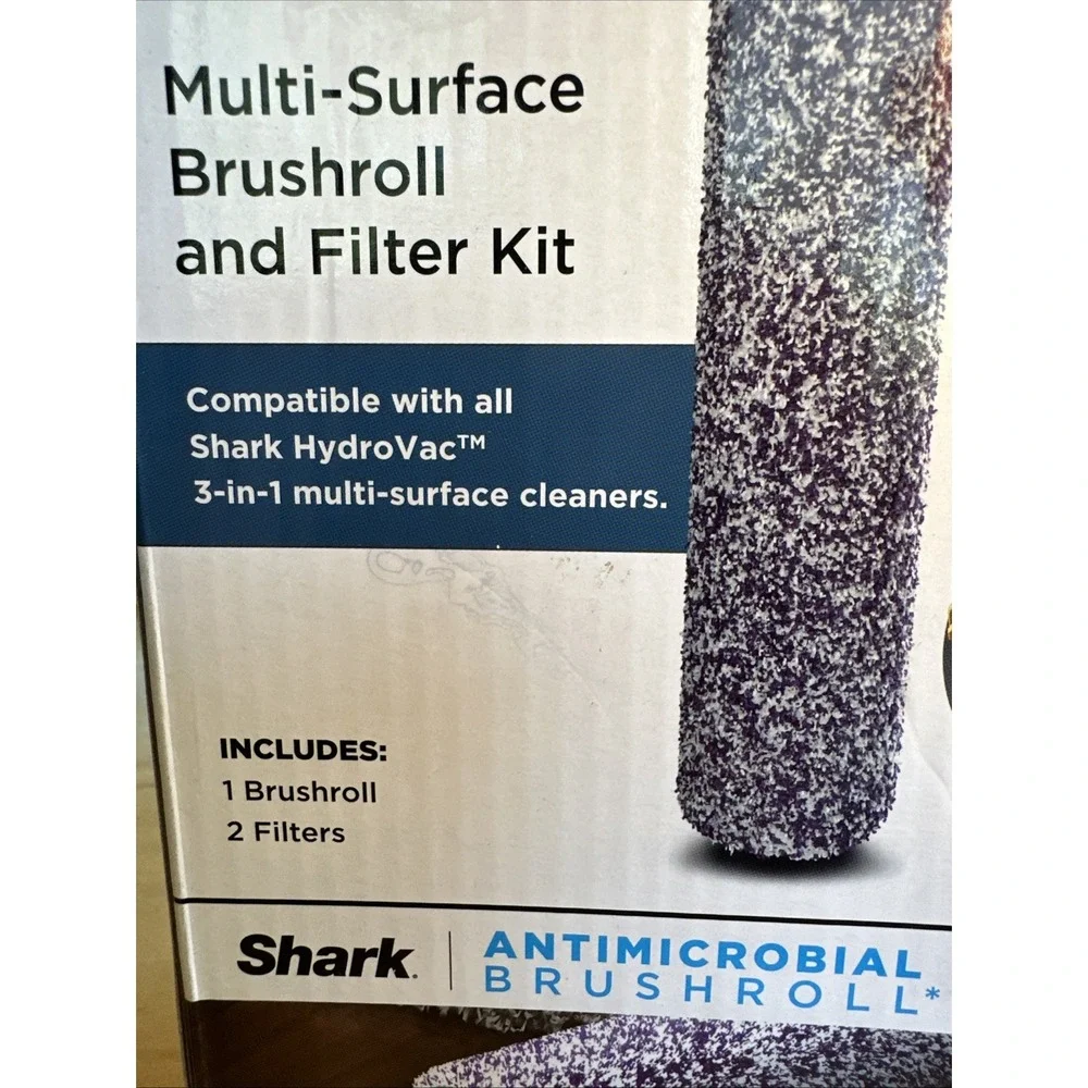 NEW Shark Hydrovac Multi-Surface Antimicrobial (1) Brushroll and (2) Filter Kit